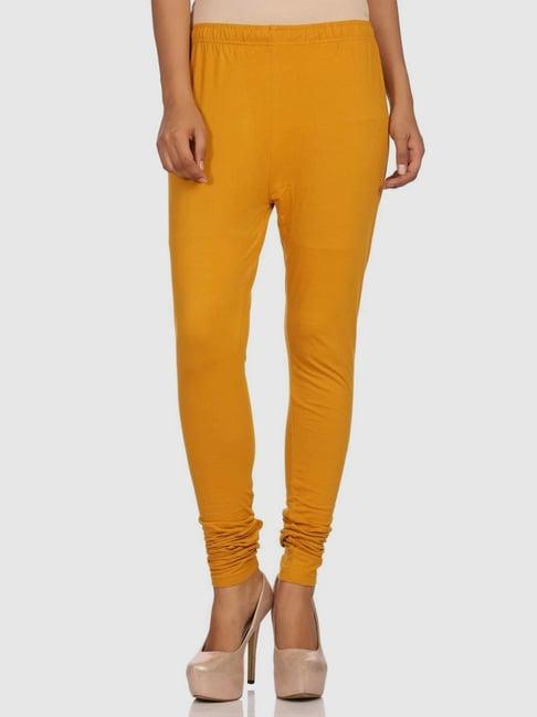 rangriti mustard regular fit leggings