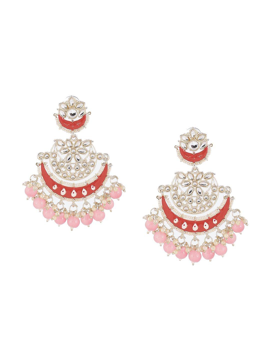 rangriti pink contemporary chandbalis earrings