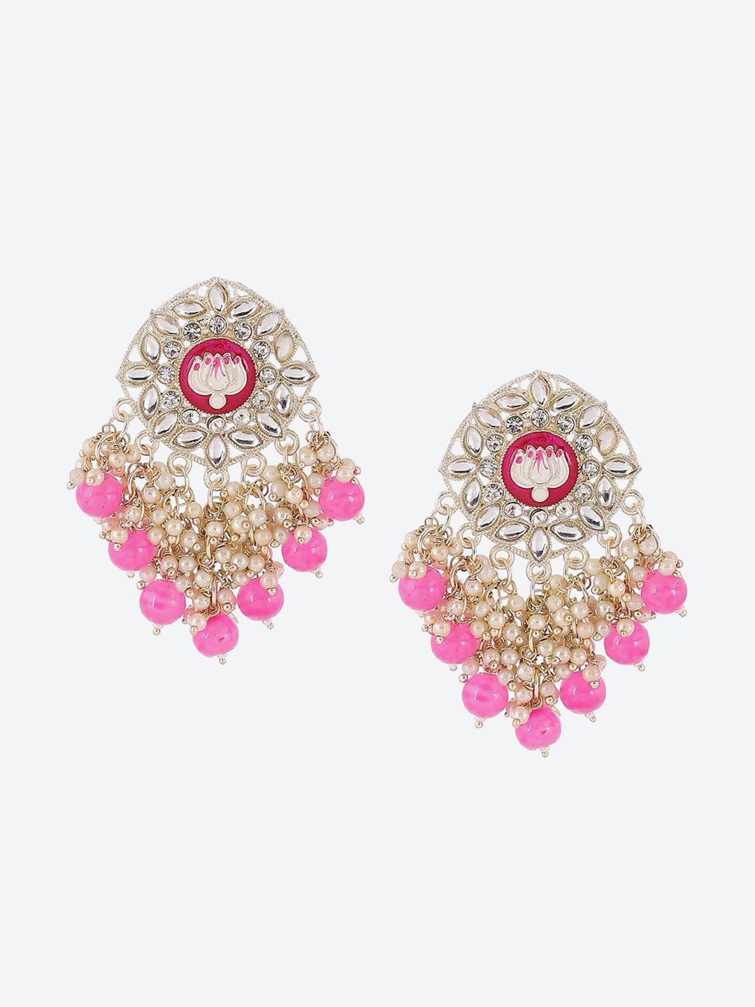 rangriti pink contemporary drop earrings