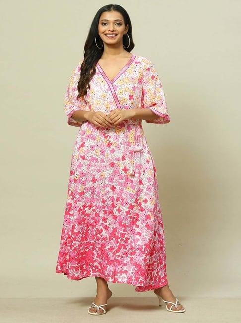 rangriti pink printed maxi dress