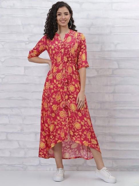 rangriti pink printed maxi dress