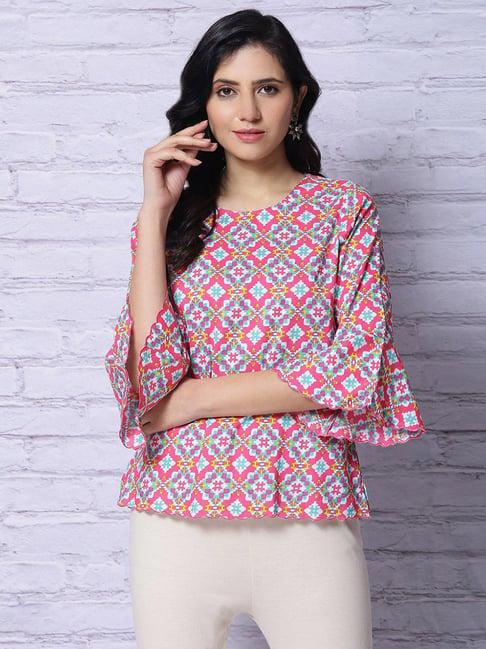 rangriti pink printed top