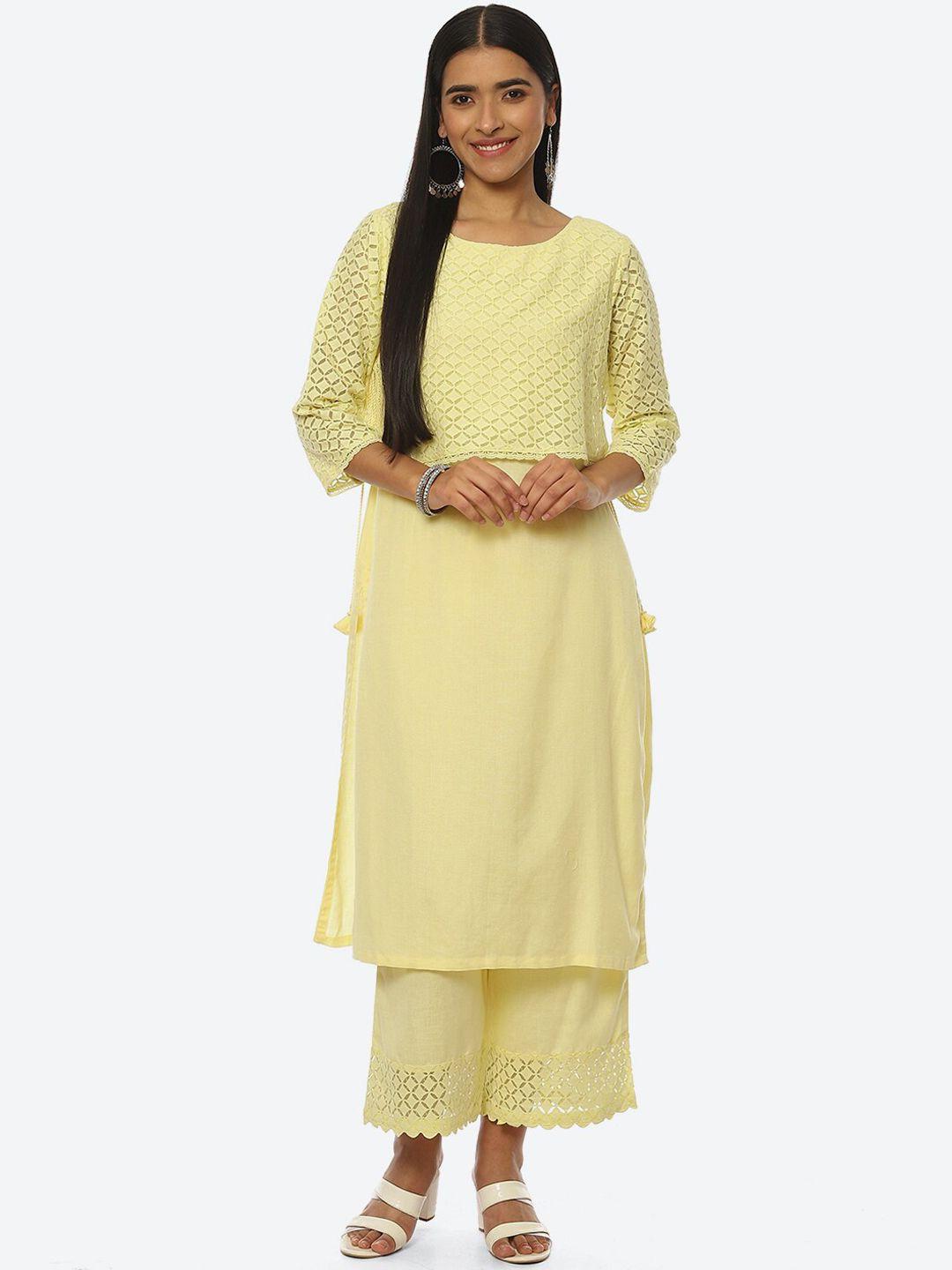 rangriti self design kurta with palazzos