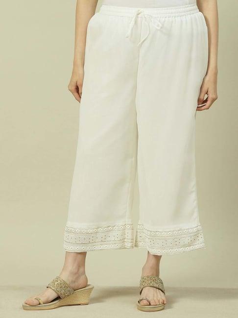 rangriti white embroidered palazzos