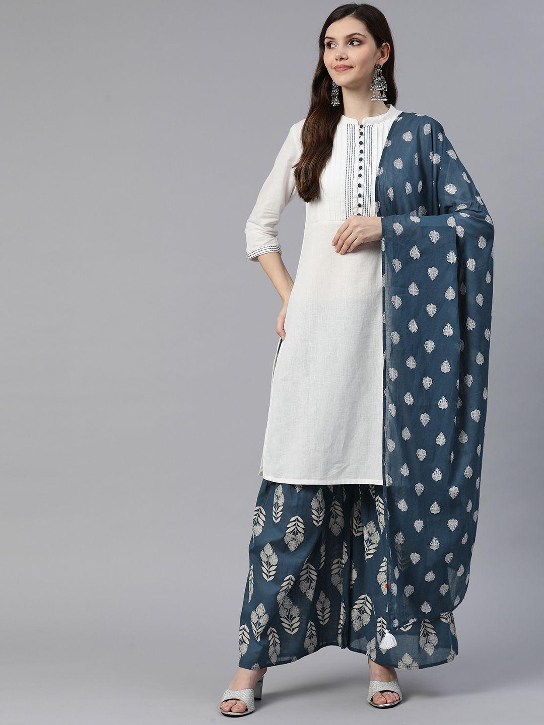 rangriti women cotton linen kurta with palazzos