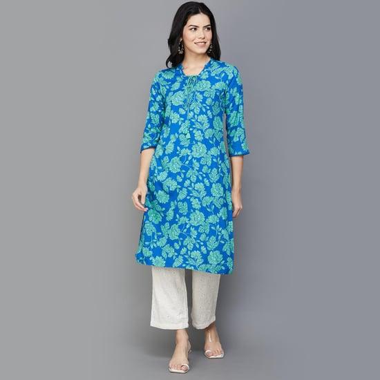 rangriti women floral printed straight kurta