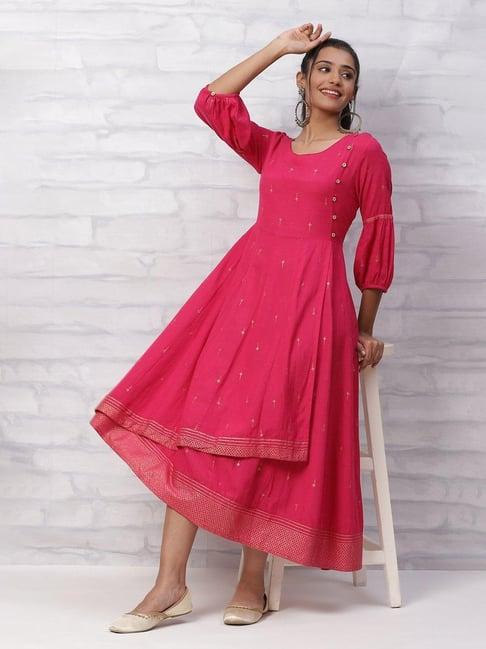 rangriti women pink kalidar dress