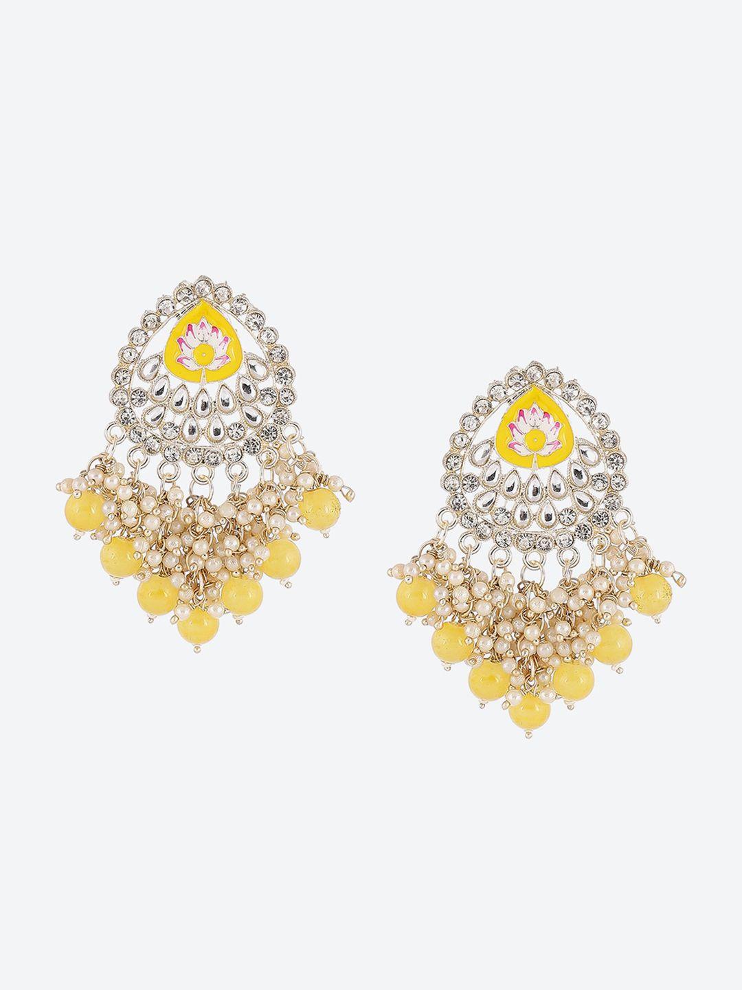 rangriti women yellow contemporary drop earrings