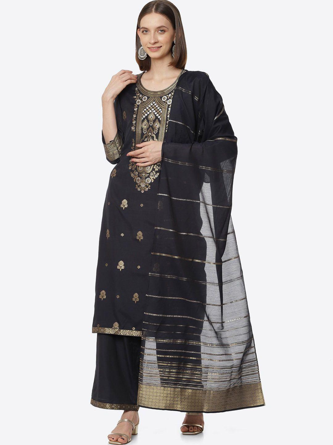rangriti women yoke design kurta with palazzo & with dupatta set