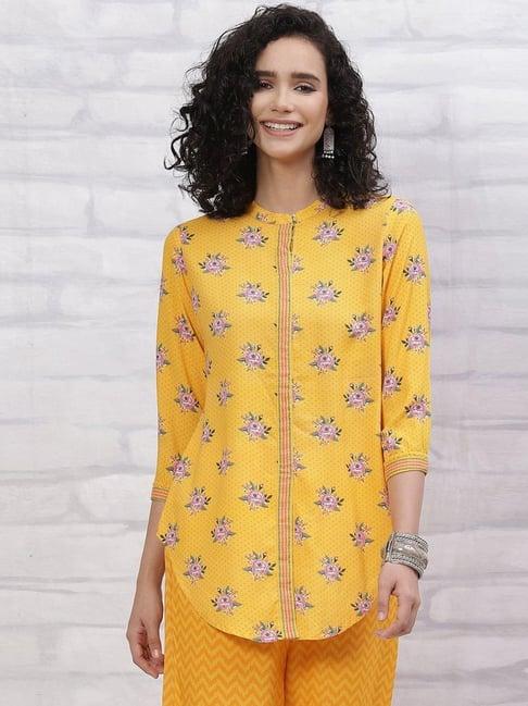 rangriti yellow printed tunic