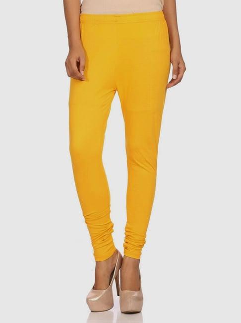 rangriti yellow regular fit leggings