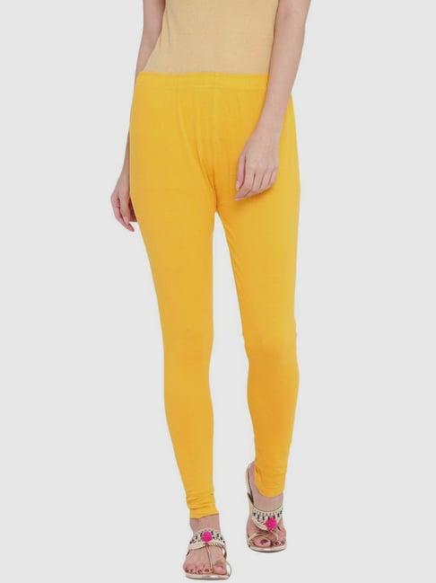 rangriti yellow regular fit leggings