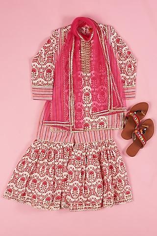 rani pink cotton sharara set for girls