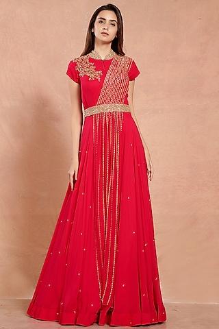 rani embroidered gown with belt