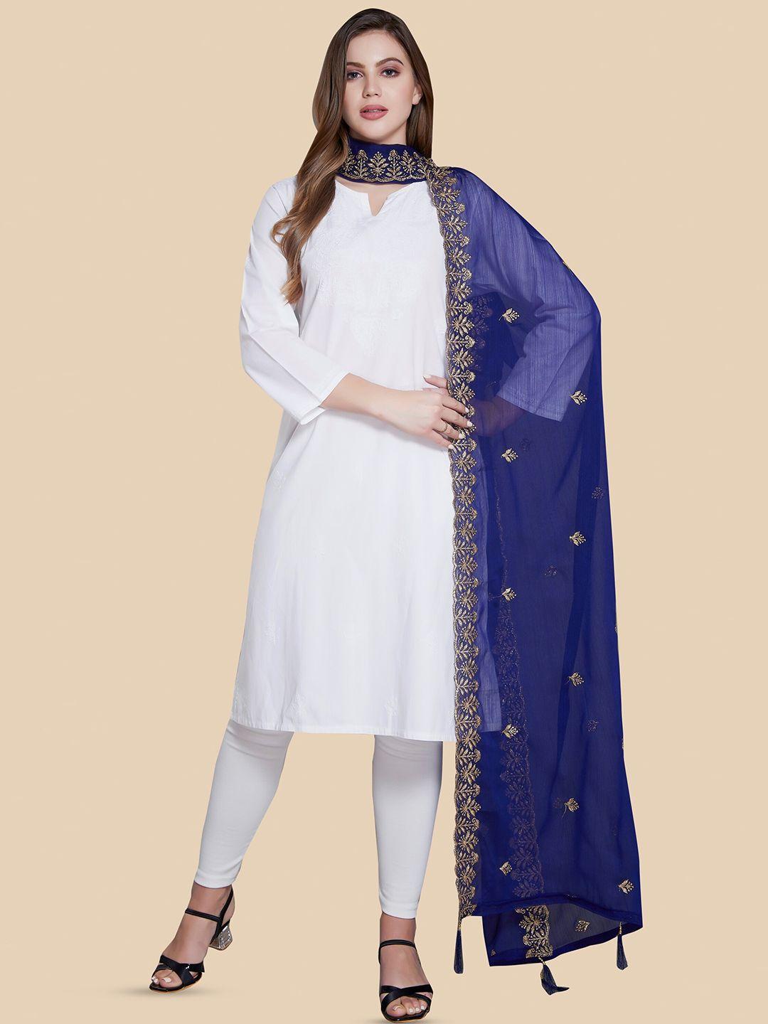 rani saahiba ethnic motifs embroidered dupatta with zari