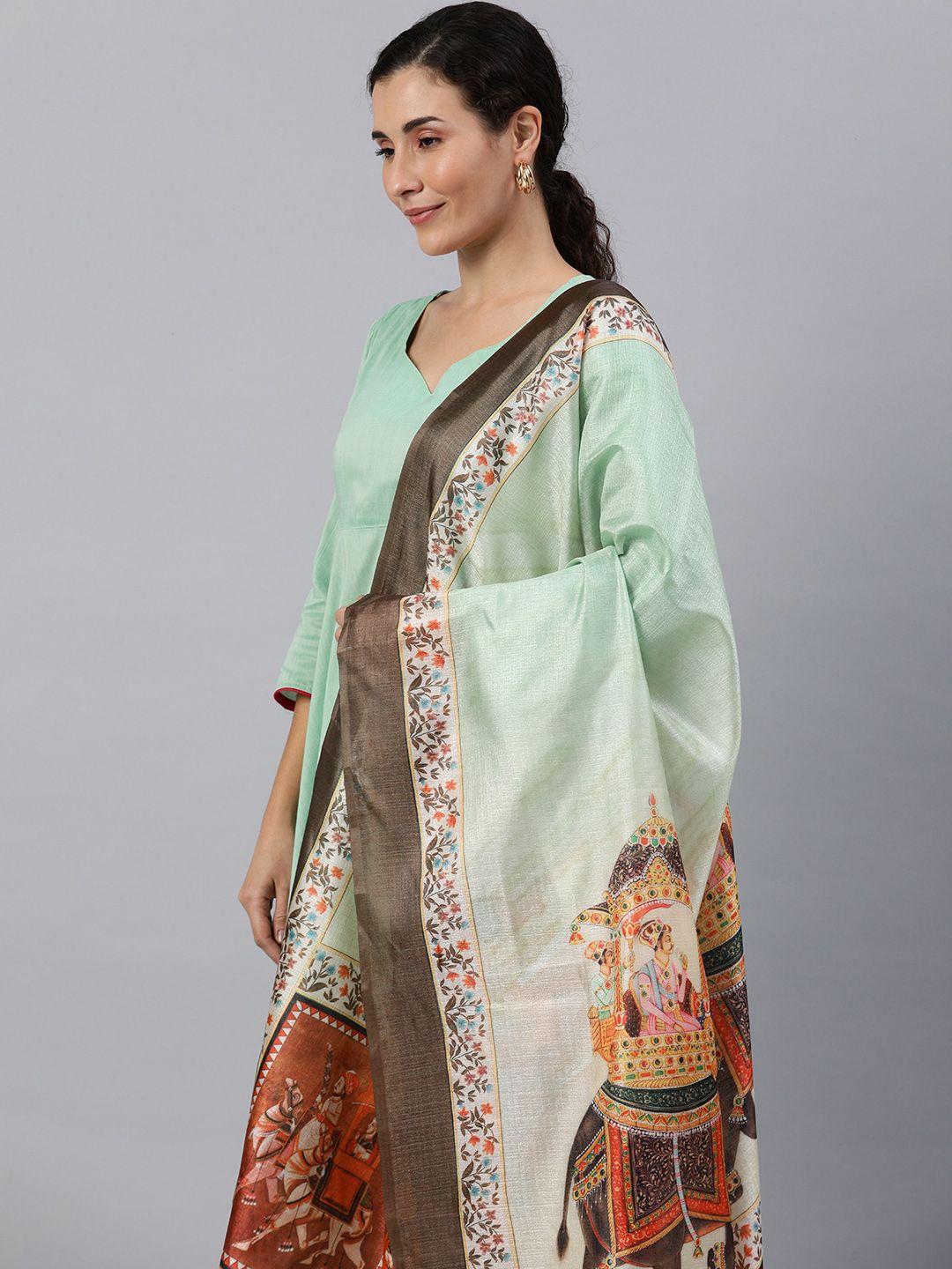 rani saahiba ethnic motifs printed art silk dupatta