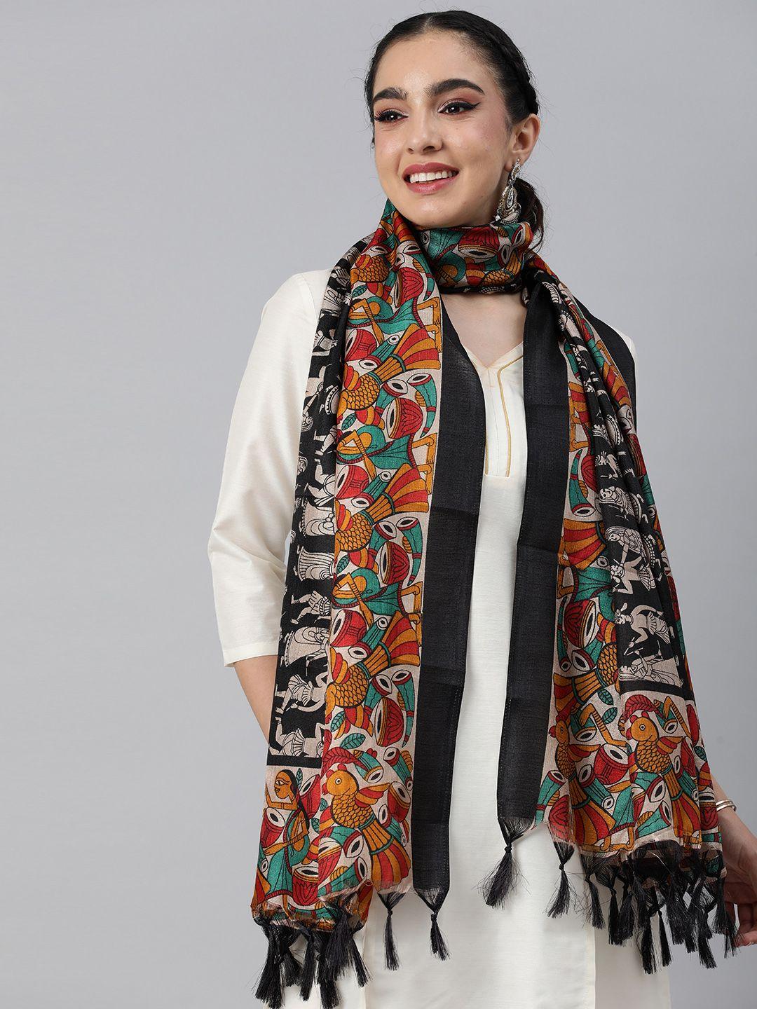 rani saahiba ethnic motifs printed art silk kalamkari dupatta