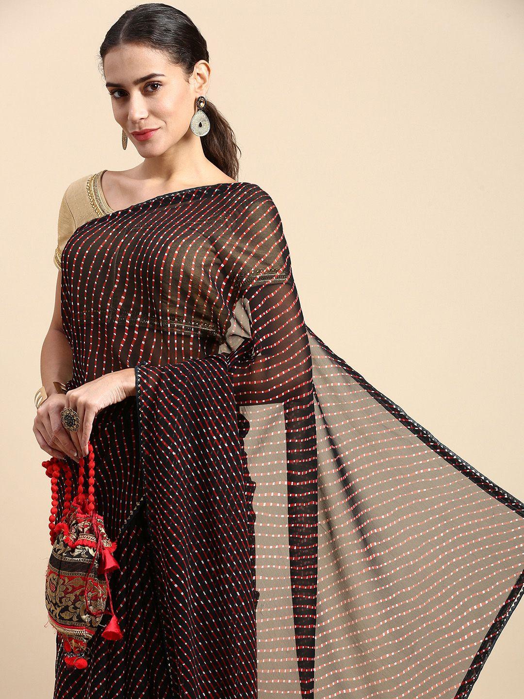 rani saahiba leheriya printed gotta patti saree