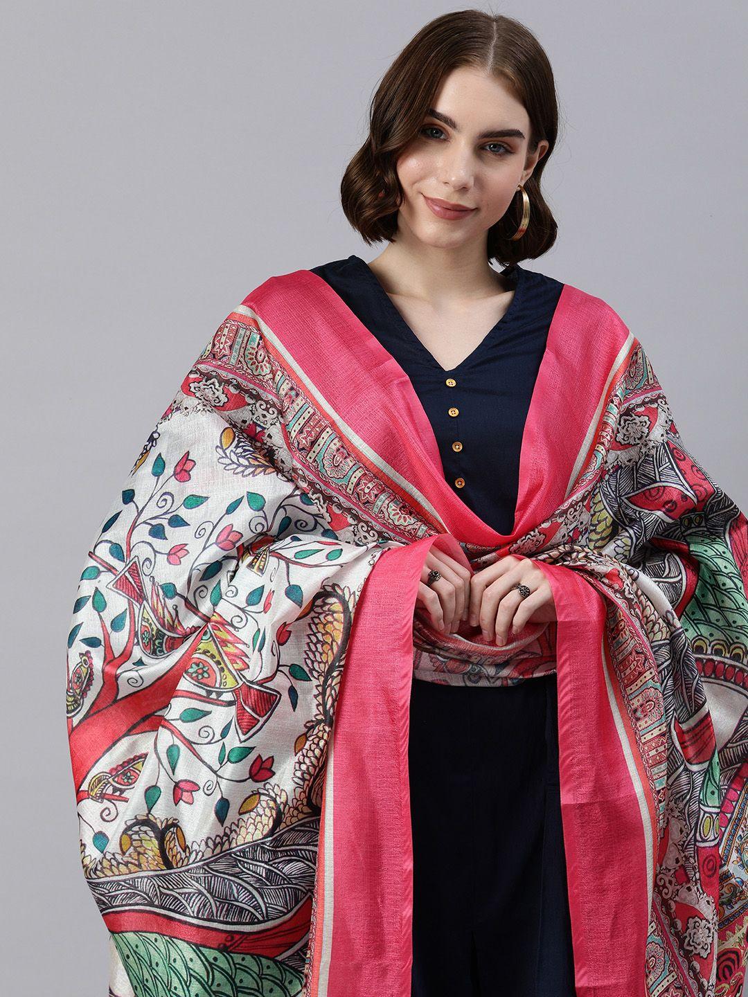 rani saahiba printed art silk dupatta