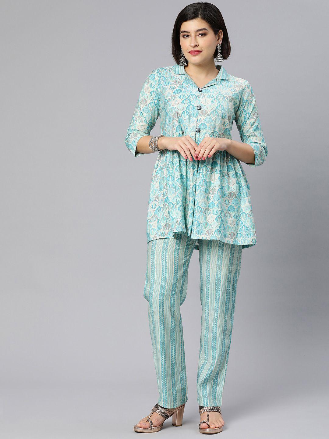 rani saahiba women printed tunic with trousers