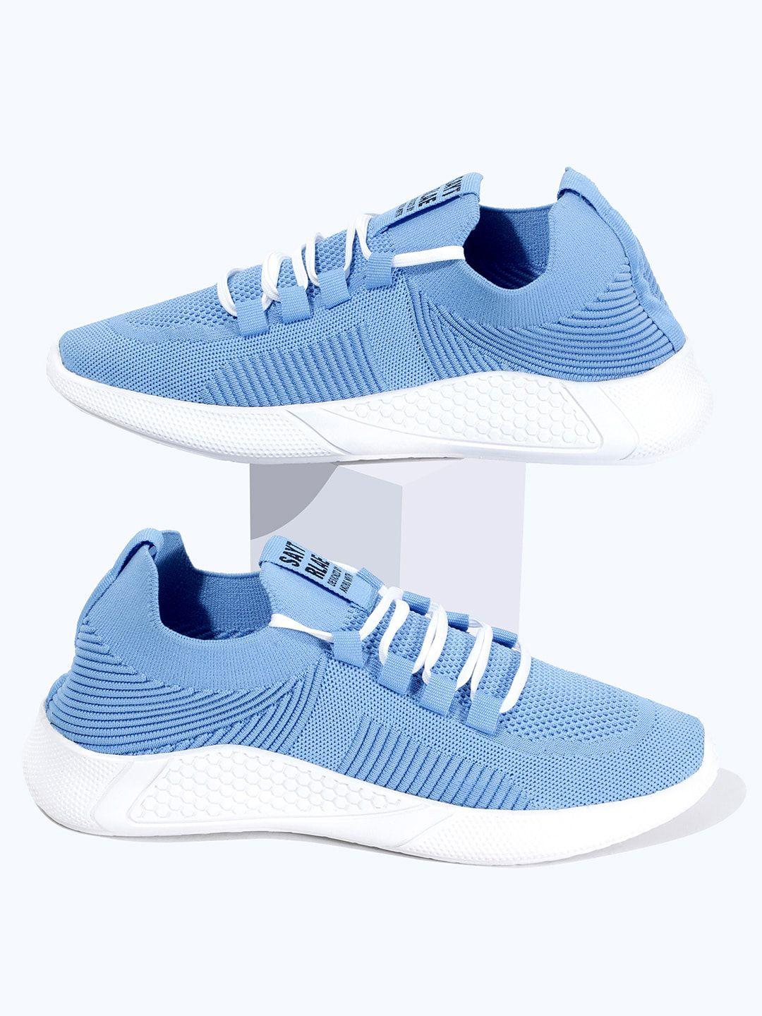 rapidbox men blue woven design sneakers