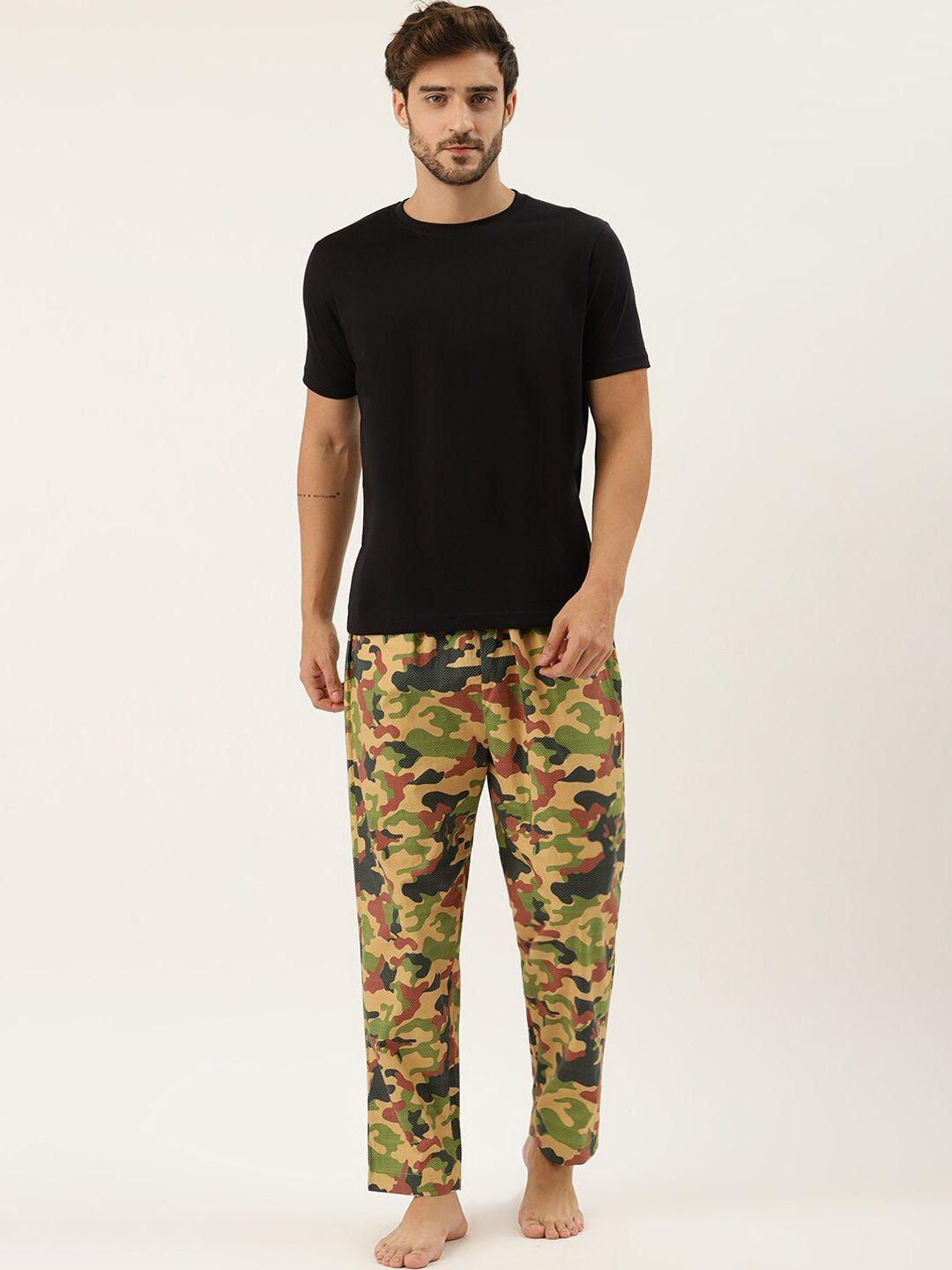 rapra the label men multicoloured camouflage printed lounge pants