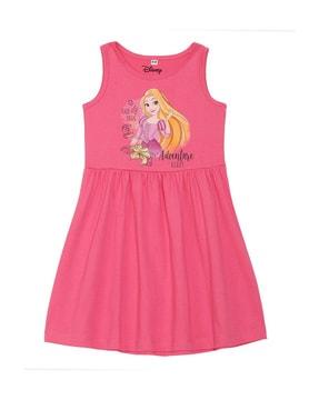 rapunzel print cotton a-line dress