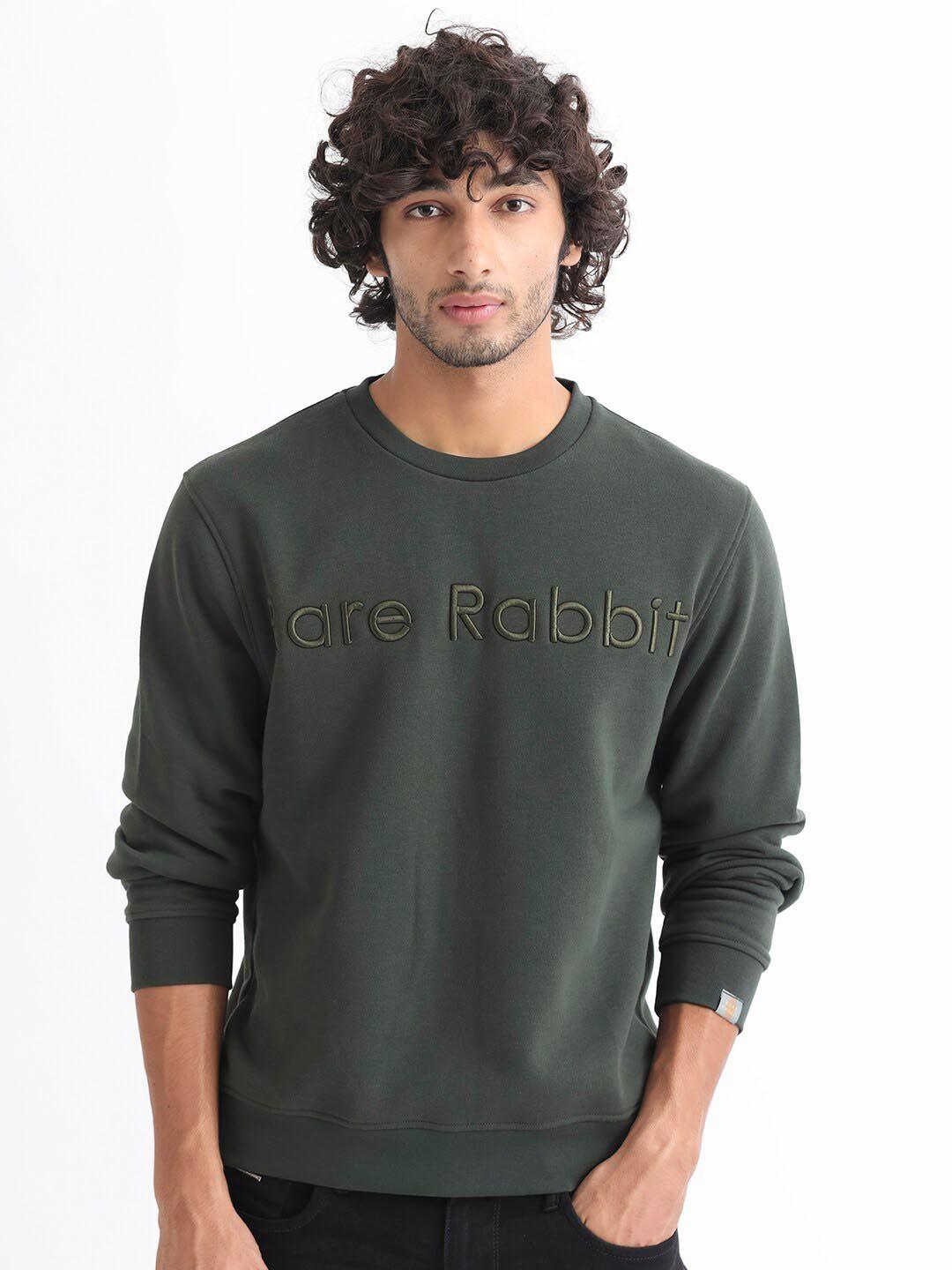 rare rabbit brand logo embroidered cotton sweatshirt
