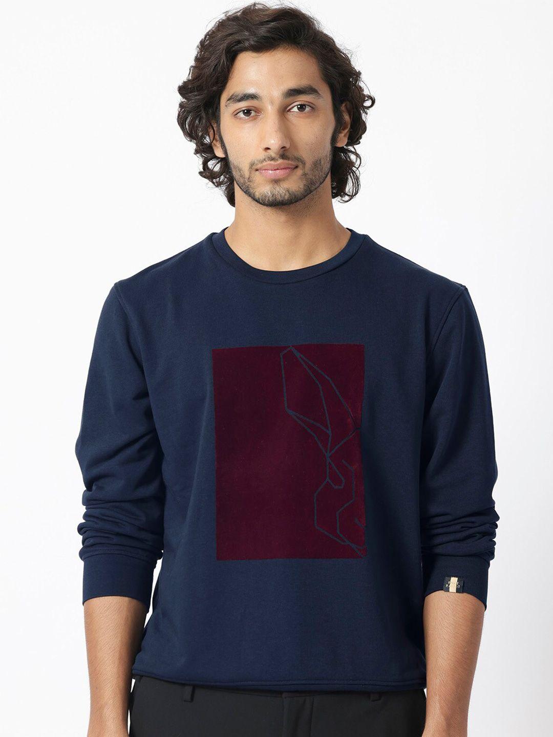 rare rabbit geometric printed cotton pullover sweatshirt