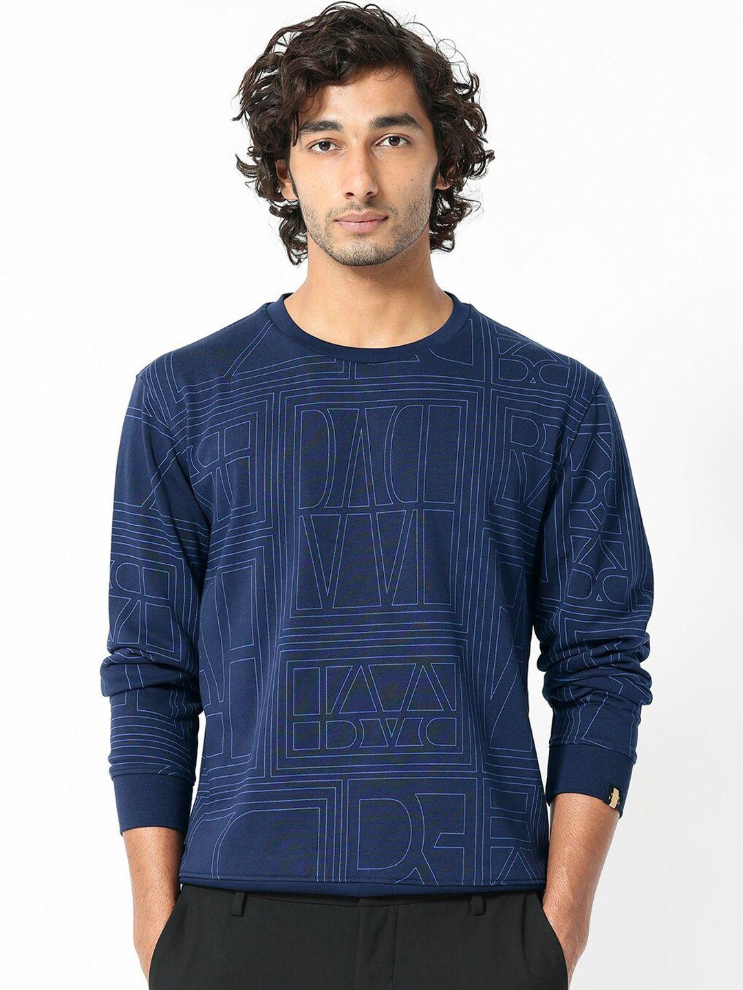 rare rabbit geometric printed cotton sweatshirt