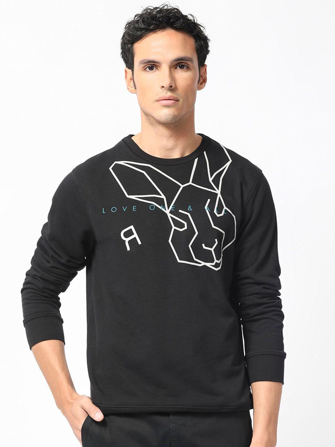 rare rabbit men bermann primary graphic printed cotton sweatshirt