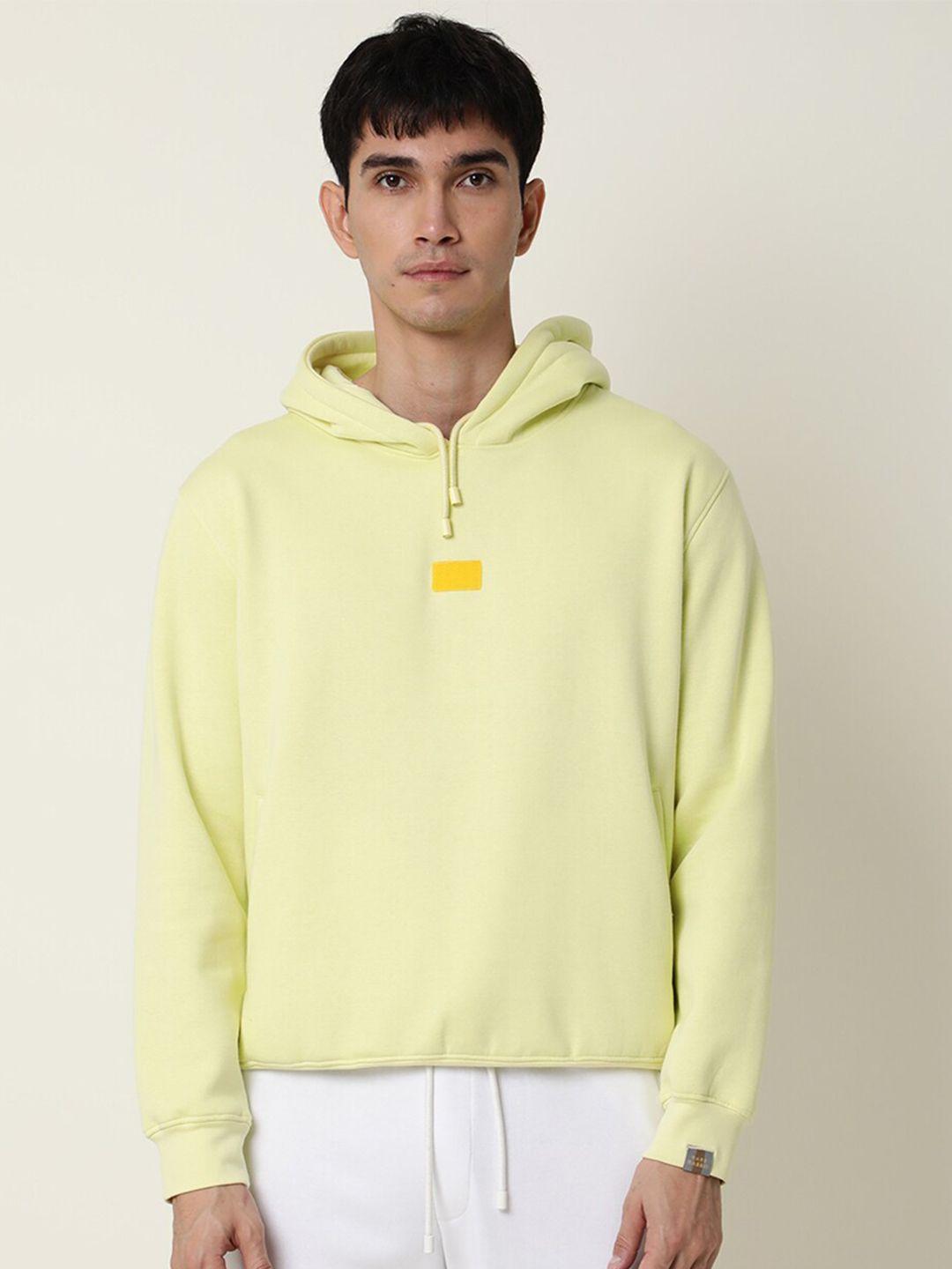 rare rabbit men yellow hooded sweatshirt