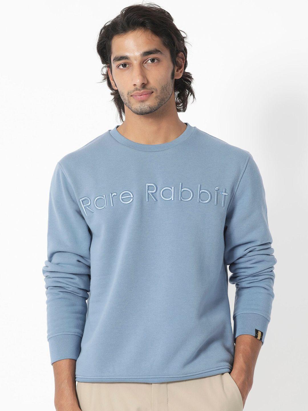 rare rabbit typography printed cotton pullover sweatshirt