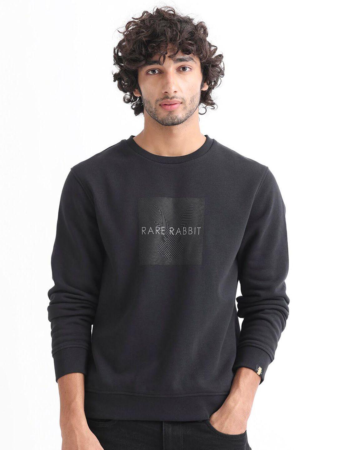 rare rabbit typography printed cotton sweatshirt