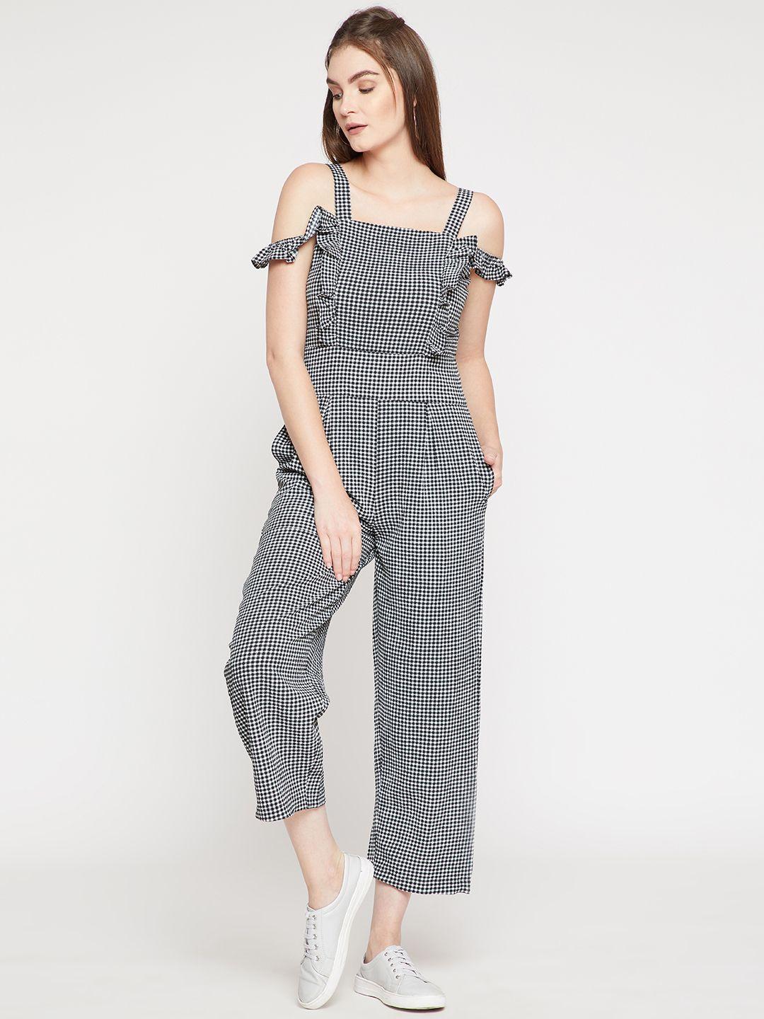 rare black & white checked culotte jumpsuit