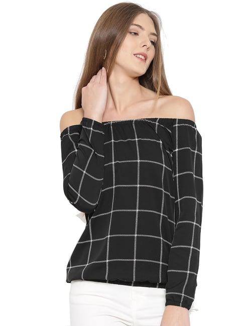 rare black check top