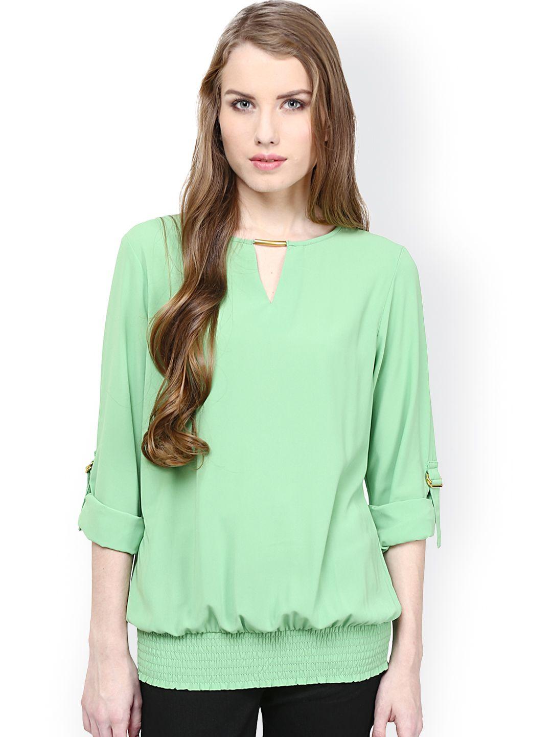 rare green blouson top