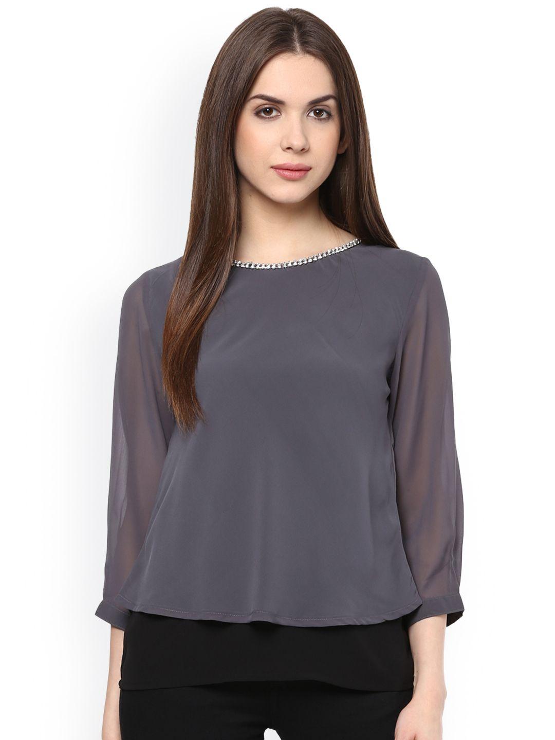 rare grey layered top