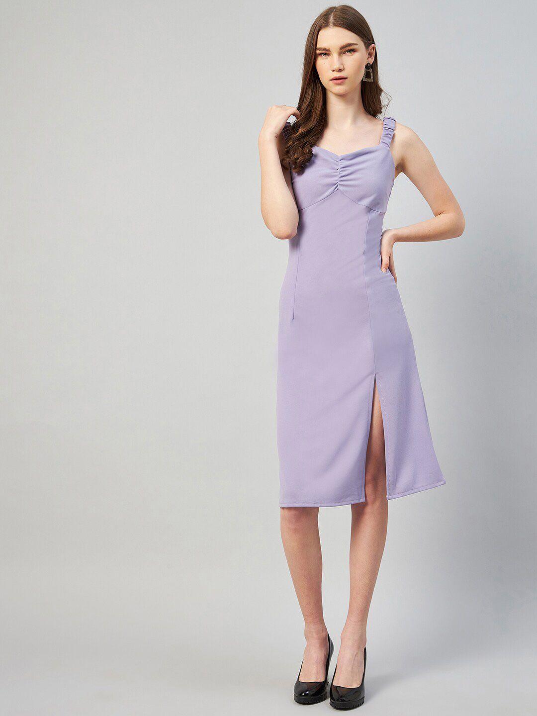 rare lavender sheath midi dress