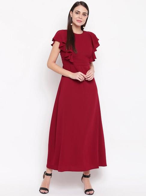 rare maroon maxi dress