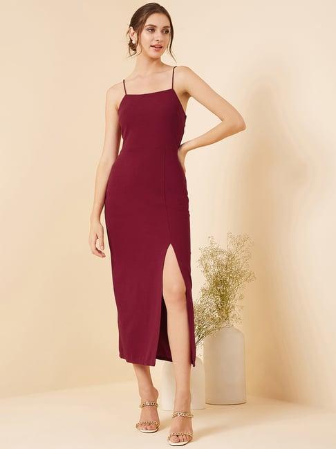 rare maroon shift dress