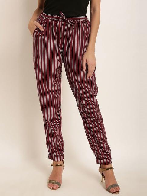 rare maroon striped trousers