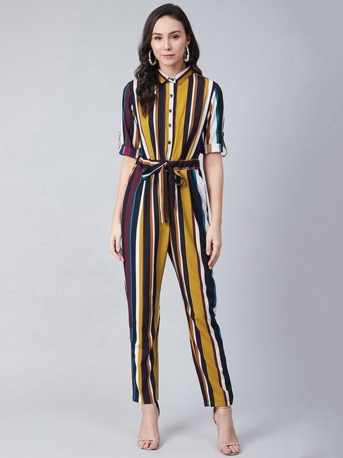 rare multicolor striped jumpsuit
