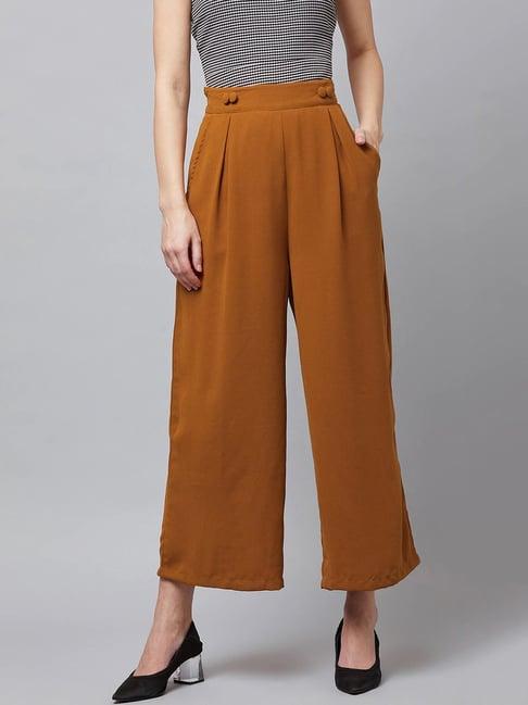 rare mustard high rise relaxed fit culottes