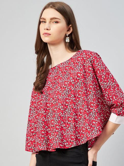 rare pink floral print top