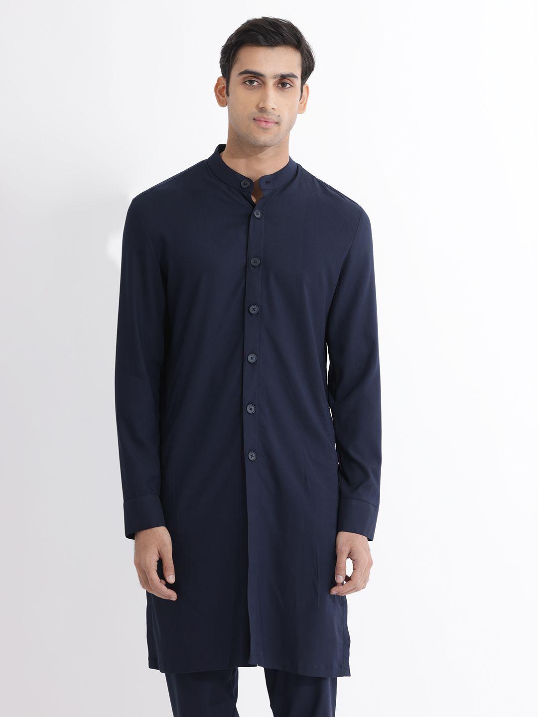 rare rabbit cotton mandarin collar kurta