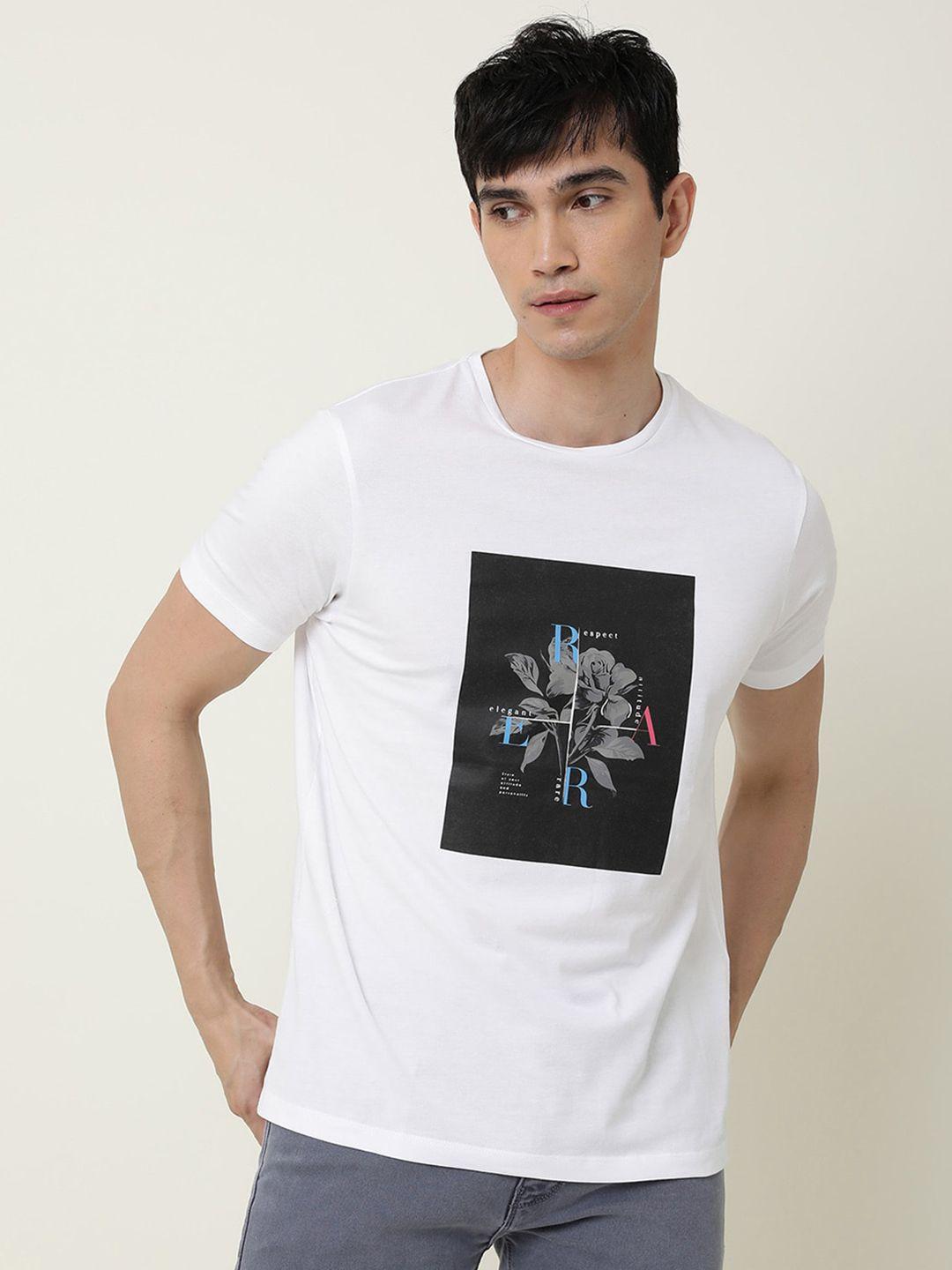 rare rabbit floral printed cotton slim fit t-shirt