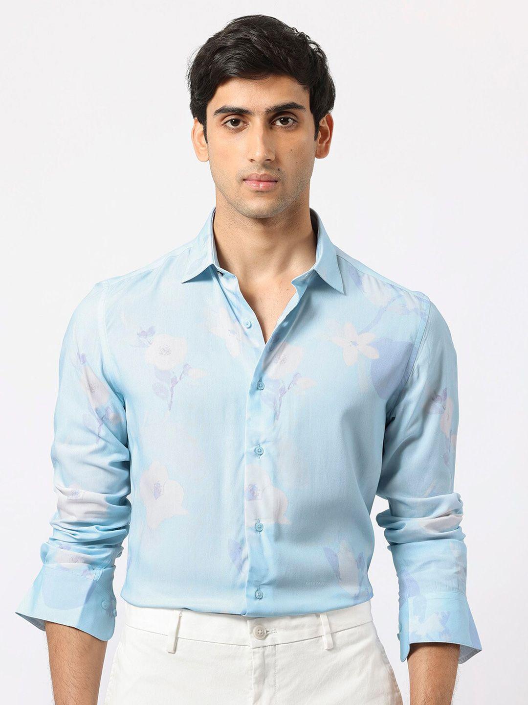 rare rabbit floral printed slim fit casual shirt