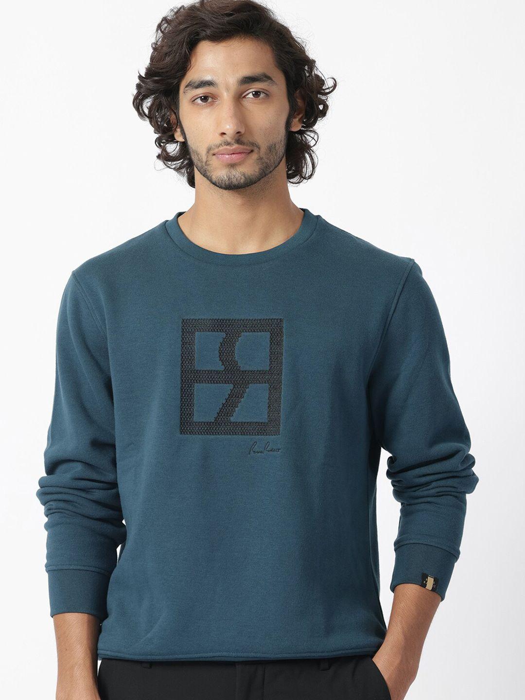 rare rabbit geometric printed cotton pullover sweatshirt
