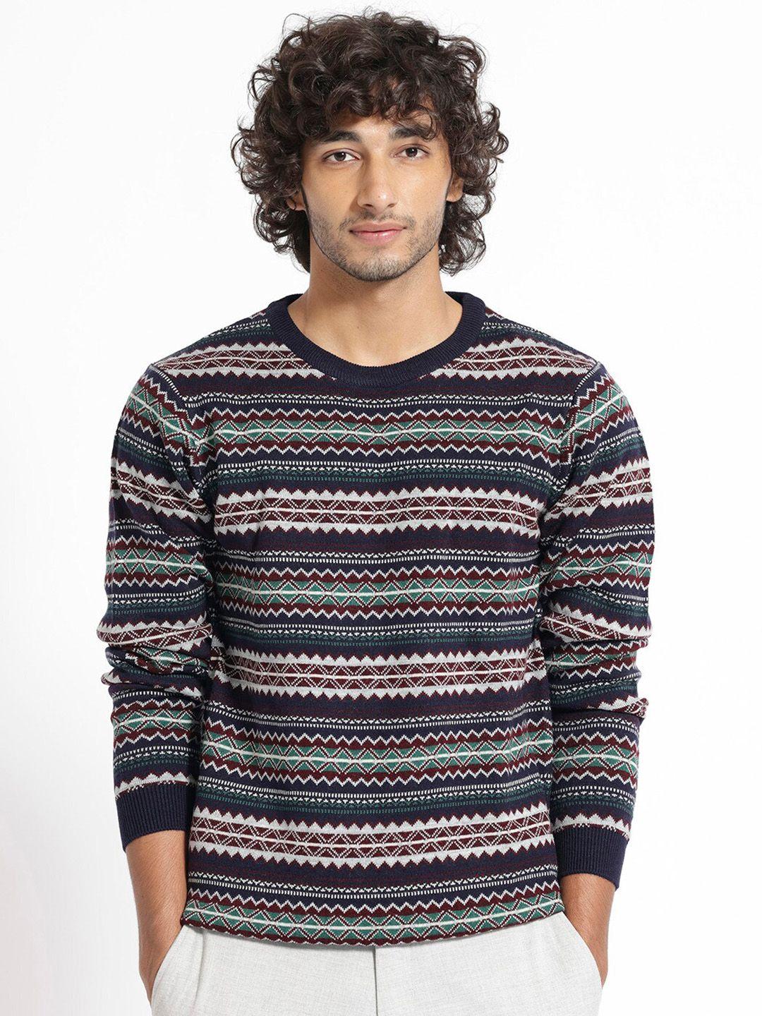 rare rabbit geometric printed cotton pullover